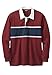 Kingsize Men's Big & Tall Cotton Long-Sleeved Chest Stripe Rugby Polo