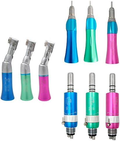 Low Speed Hand Tool Straight Contra Angle Air Motor EX-203 set 4 Holes with 3 Colors (3 pack)