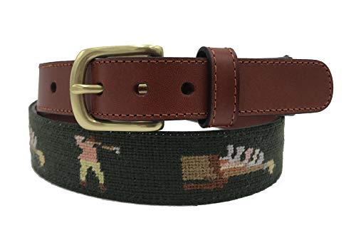 Charleston Belt Golf Forever Leather Needlepoint Belt (36R)