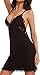 Womens Lingerie Babydoll Chemise Two Piece(2XL,Black)