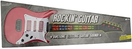Rockin Guitar with Electronic Guitar Sound and Flashing Lights, Includes Strap, Toy, 20 Inches - Red