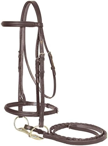 Paris Tack Macmillan Padded Raised Bridle with Laced Reins, Black, Cob