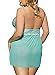 UrHot Women's Plus Size Halter Lace See-through Sexy Babydoll Lingerie with G-string