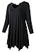 LARACE Plus Size Tops for Women Tunic Asymmetrical Dress Shirts 3/4 Sleeve V Neck Flowy Ladies Clothes for Leggings(Black 1X)