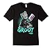 Mens Marvel Guardians Vol. 2 Baby Groot Neon Tape Graphic T-Shirt XL Black