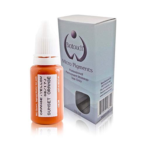 15ml MICROBLADING BioTouch SUNSET ORANGE Cosmetic Pigment Color microblading supplies Tattoo Ink LARGE Bottle pigment professionally tested permanent makeup supplies Eyebrow Lip Eyeliner pigment
