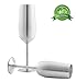 Modern Innovations Stainless Steel Champagne Flute, Set of 2, 10 Oz Made of Unbreakable BPA Free Shatterproof Steel That Is Dishwasher Safe Great for Daily, Formal & Outdoor Use, Camping & Picnics