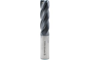 HOPSON TOOLS 5/8" Carbide Square End Mills HRC 55 Deg Single End 4 Flute TiALN Coating CNC Mill Bits for Steel - 1PCS
