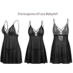 Avidlove Women Lingerie Halter Chemise Lace Babydoll Mesh Nightwear V Neck Teddy
