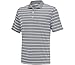 adidas Golf Men's Classic 2 Color Stripe Polo Shirt, Mid Grey/White, Small