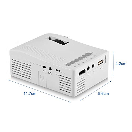 Eboxer Mini Portable Home Theater LED Projector 1080P HD HDMI Media Player for Home Theater Support HDMI, AV, USB, Micro SD Input. (White) - Thumbnail 4