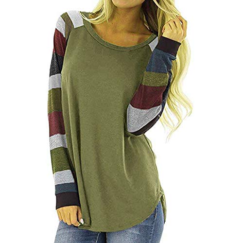 image for GOVOW Black and White Stripe Long Sleeve Shirt Women Casual Top T Shir