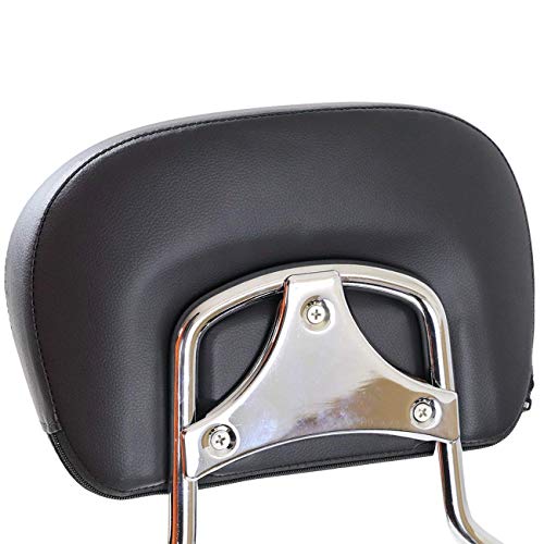 AUFER Detachable Backrest Sissy Bar Upright Passenger Backrest w/Pad For Touring Road King Street Glide FLHR FLHX FLHT FLTR 2009-2020 (Chrome)