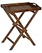 Bare Decor Kalos Outdoor Solid Teak Wood Tray Table, 30-Inch, Brown