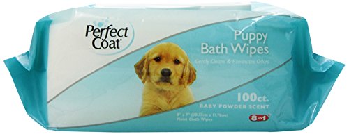 8in1 perfect coat bath wipes, puppy, 100-count