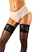 sofsy Sheer Lace Thigh High Stockings for Women Sexy [Made in Italy] Womens Lingerie Black Stockings Thigh Highs 20D - M/L
