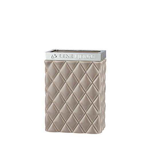 Lene Bjerre Portia Ceramic Toothbrush Holder Bathroom Tumbler Toothpaste Holder Handmade Bathroom Cup Driftwood Silver Colour