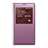 Meily(TM) S-View Flip Sleep Leather Case Cover for Samsung Galaxy S5 I9600 (Pink)