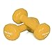 PROMIC 5 lb Hand Weights Deluxe Vinyl Coated Dumbbells (Sold in Pair) - 5 lb, Yellow
