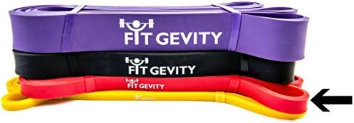 fitGevity Resistance Bands - 41 Inch Continuous Rubber Loop Bands - Pull Up Assistance, Increased Mobility &amp; Flexibility (Red; 10-35 Pounds)