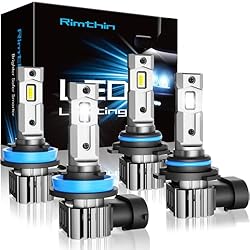 rimthin 9006/HB4 H11 LED Bulbs Combo, High Low Beam