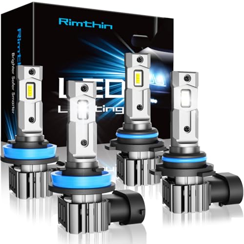 rimthin 9006/HB4 H11 LED Bulbs Combo, High Low Beam