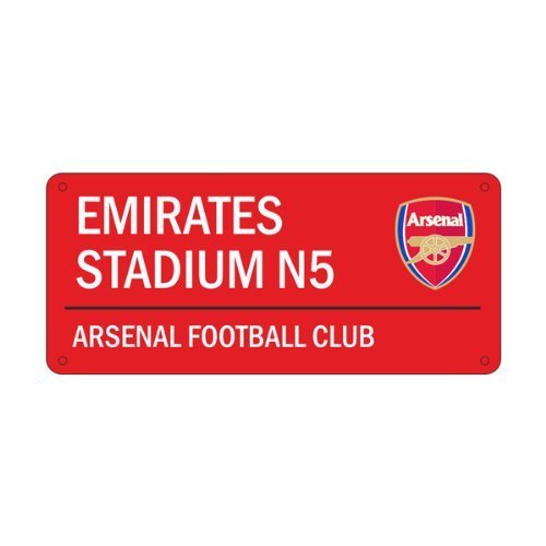 Official Football Merchandise Metallic Sign Street Sign Design for Football Stadium 40cm x 18cm Arsenal