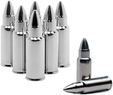 Bullet Shaped Whiskey Stones,Tailoog Set of 8 Stainless Steel Whiskey Chilling Wine,Beer,juice,Drinks