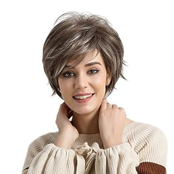 Ligaosheng Parrucche Sintetiche Onda Naturale Taglio Corto