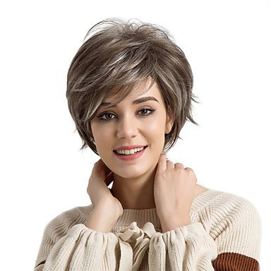 Ligaosheng Parrucche Sintetiche Onda Naturale Taglio Corto