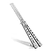 NYKKOLA 1Pcs Sliver Metal Practice Butterfly Comb Style Knife Trainer Tool