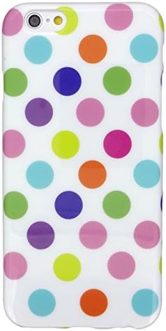US-Trendsss Colorful Polka Dots TPU Soft Cover Printed Case for Apple iPhone6 (4.7 inch)White