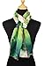 Elegna Women 100% Silk Art Collection Scarves (Green Lotus)