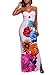 LightlyKiss Women's Sexy Wrap Chest Floral Print Summer Casual Bodycon Off Shoulder Stretch Party Long Maxi Dress