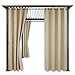 RYB HOME Outdoor Patio Curtains - Waterproof Weighted Porch Curtains Outside Curtain for Farmhouse Cabin Pergola Cabana Corridor Terrace, 1 Panel, W 52 x L 95 inches, Biscotti Beige