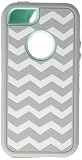 Allmet Hybrid Armor  Rubber Silicone Cover Case For iPhone 5, 5S - Gary/Light Blue with White Wave