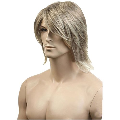KOLIGHT European USA Hot Men Wigs Short Flaxen Gold Color Men Natural Looking Synthetic Hair Wig