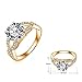 LuckyWeng New Exquisite Fashion Jewelry Rose Gold Cross Austrian Crystal Diamond Zircon Ring
