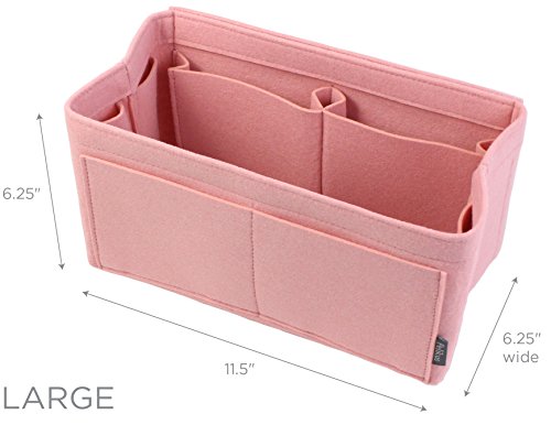 Pelikus Felt Purse & Tote Organizer Insert/Multi-Pocket Handbag Shaper (Large, Blush Pink)