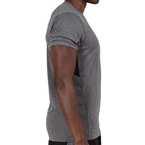 Alive Men's Tee Shirt Active Quick Dry Workout Short Sleeve Shirts (Large, Obsidian Heather)