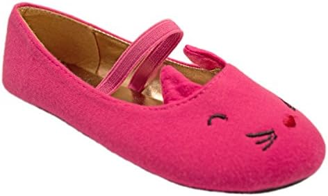 Simply Petals Girl's Slip on Animal Themed Critter Ballet Flat (Cat, Panda, Unicorn, Fox)