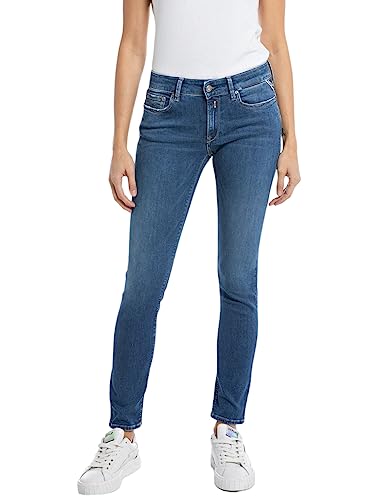 Replay Damen Jeans New Luz Skinny-Fit, Medium Blue 009-4 (Blau), 23W/28L