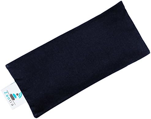 Zentra Meditation Eye Pillow - Flaxseed Filling with Cotton Cover, Lavender Scented (Navy Blue)