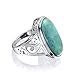 Bling Jewelry Turquoise Oval 925 Sterling Silver Scroll Cocktail Ring