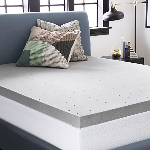 Lucid 2 Inch Ventilated Bamboo Charcoal Memory Foam Mattress Topper Twin XL Mattress Topper