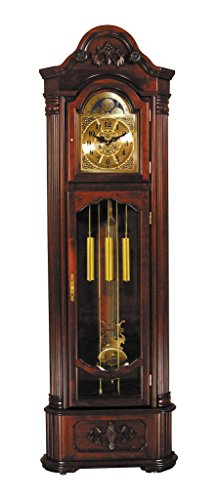 Major-Q 9001417 81" H Traditional Style Dark Walnut Finish Key Wound Mechanical Movement Grandfather Floor Clock