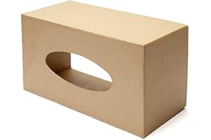Unfinished Paper Mache Tissue Box Cover-(2 Covers) Papier Mache Kleenex or Facial Tissue Box Covers are Rectangular & are Ready to Decorate. Paint, Decoupage or Stencil by Factory Direct Craft