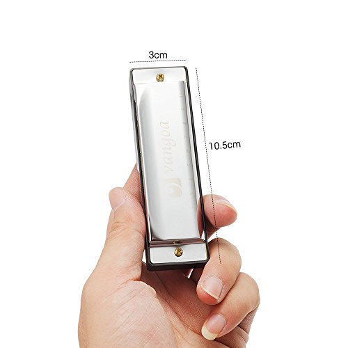 image for Vangoa - Blues Deluxe 10 Hole Diatonic Harmonica with Case - Key of C 