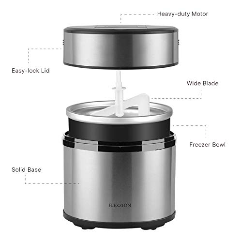 Flexzion Ice Cream Maker Frozen Yogurt Sorbet Gelato Maker Machine with Digital Timer