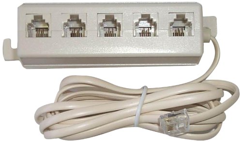 Black Point Products BT-033 5 Jack Modular Adapter with 6-Inch Cord, Ivory